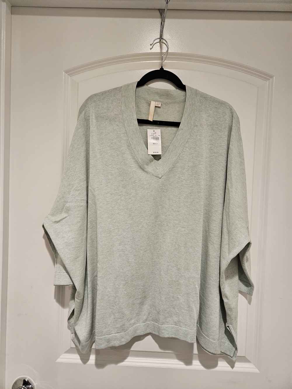Women's V-Neck Oversized  Pullover Sweater in Light Sage  - Relaxed Fit # 940